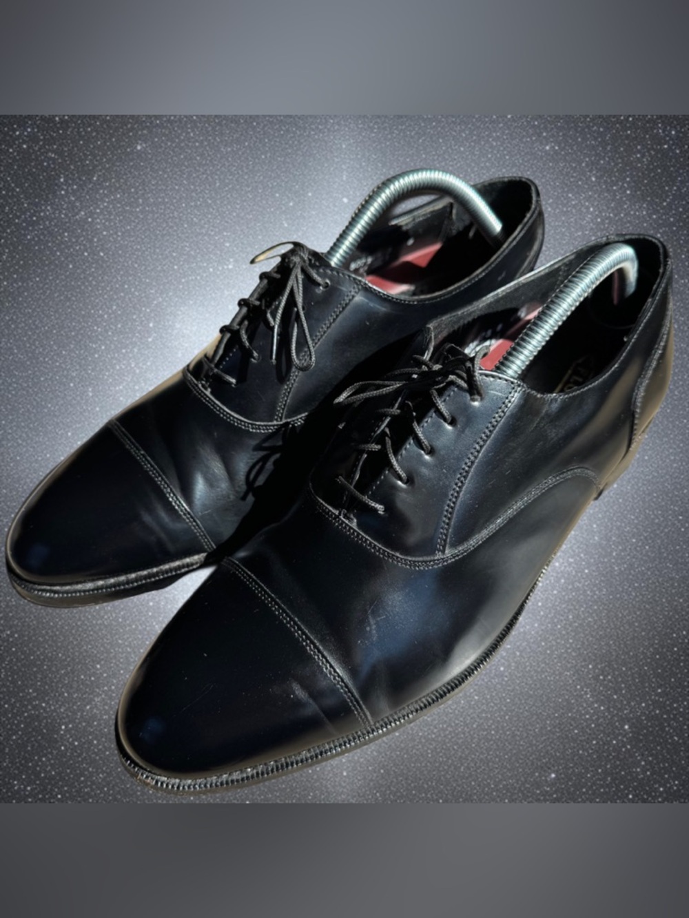Florsheim Classic Black Leather Cap Toe Oxford Lace Up Dress Shoe 10D #20363 - Picture 6 of 14